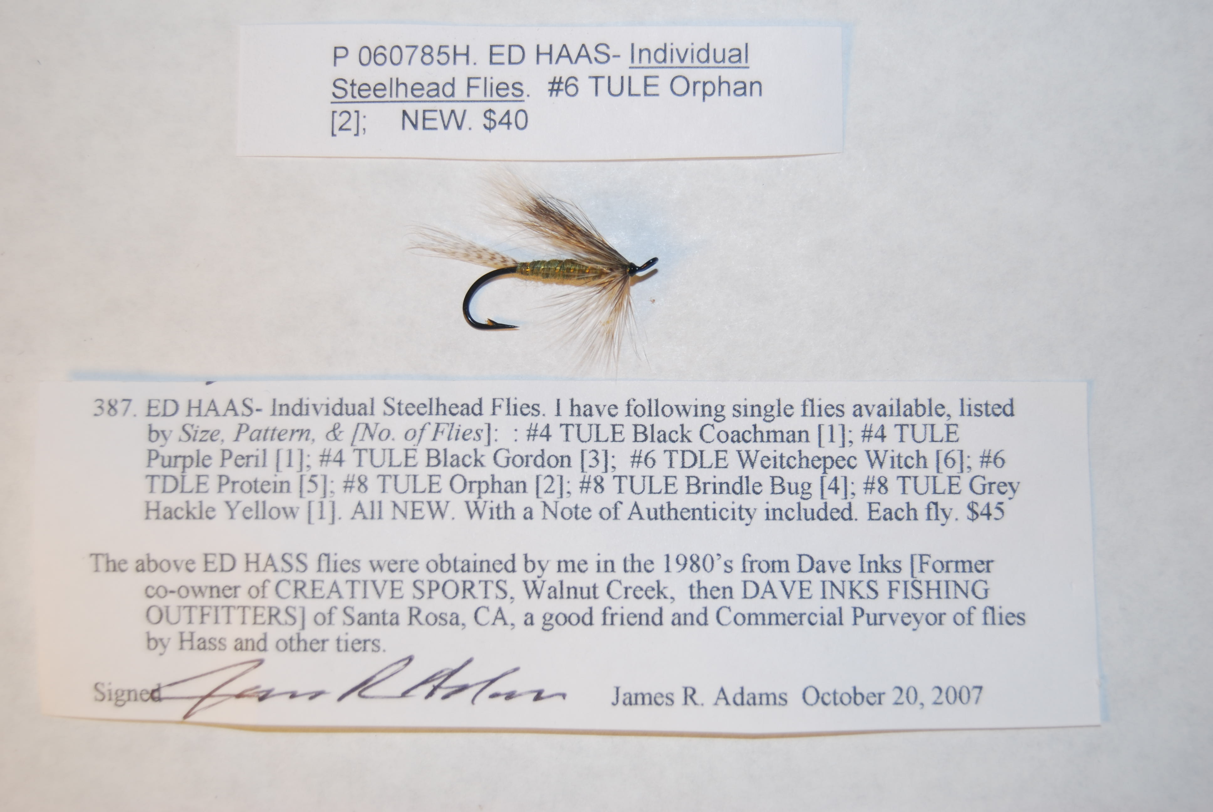 Image for ED HAAS- Individual Steelhead Flies. #6 TULE Orphan.